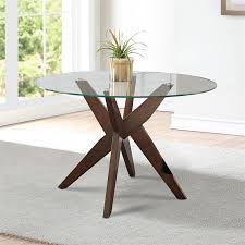 27 reviews 22 questions / 24 answers 40 comments. Amalie 48 Round Glass Top Brown Base Dining Table Walmart Canada