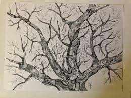 Art Nature Drawing Black And White Tree 2 Stylized Tree Black And White Tree Tree Sketch Pen Etsy Tree Sketches Drawings Hand Art Drawing