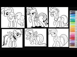 My little pony equestria girls coloring pages line drawing. My Little Pony Coloring Compilation Rainbow Dash Rarity Fluttershy Twilight Apple Pinkie Pie Mlp Youtube