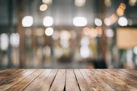 3d Rendering Empty Wooden Table Top With Lights Bokeh On Blur Restaurant Background Stock Illustration In 2020 Wooden Table Top Table Top Lighting Wooden Tables