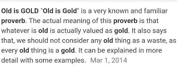 Meaning, pronunciation, synonyms, antonyms, origin, difficulty, usage index and more. Prove That Old Is Gold Brainly In
