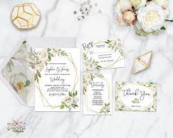 Repin Now For Later Printable Wedding Invitation Suite Geometric Weddin Geometric Wedding Invitation Floral Wedding Invitations Printable Wedding Invitations