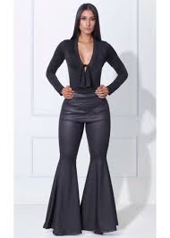 Calça De Couro Boca De Sino Pin Em Calca Flare