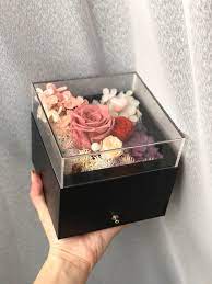 A wide variety of flower jewelry boxes options are available to you, such as paper type, custom order, and feature. Preserved Flowers Jewelry Box In Black Hobbies Toys Stationery Craft Flowers Bouquets On Carousell