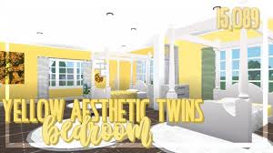 Bloxburg small traditional kid s bedroom speedbuild. Yellow Aesthetic Twins Bedroom 15k Youtube