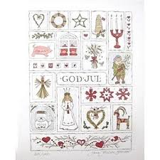 Limited Edition Signed God Jul Print Schnoor I Want This For Those Of You Who Are Merry Christmas In Swedish Nordic Christmas Swedish Christmas