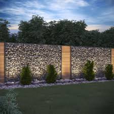 Gabione Steinkorb Sichtschutz 1630mm Anthrazit Steinzaun Gabionenzaun Zaun Sich Modern Design Fence Design Backyard Fences Backyard Landscaping