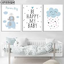 Compare prices on cloud decor pillow in bedding. Elephant Nursery Wall Art Print Blue Cloud Quotes Canvas Poster Painting Nordic Posters And Prints Wall Pictures Baby Room Decor Painting Calligraphy Aliexpress