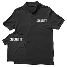 Men S Security Polo Shirt Distressed Front Back Print Tee Etsy In 2020 Printed Tees Shirts Polo Shirt