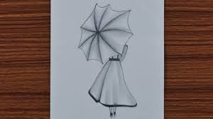 Drawing with pencil is an art form that you can jump into at any age. Easy Pencil Drawing For Beginners A Girl With Umbrella Step By Step Youtube