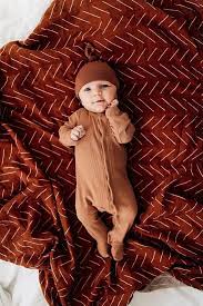 Rust Newborn Knot Hat Boho Baby Clothes Newborn Outfits Baby Boy Outfits