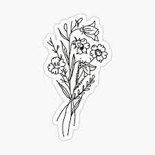 Black background color emphasizes bright colors of colors. Black And White Flowers Stickers Redbubble
