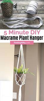 5 Minute Macrame Plant Hanger Diy Tutorial Feeling Nifty Diy Macrame Plant Hanger Easy Diy Plant Hanger Plant Hanger