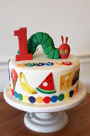 1st Birthday Cake For 1 Year Old Boy Very Hungry Caterpillar Custom Cake Boy Birthday Cake Childrens Birthday Cakes 1st Birthday Cakes