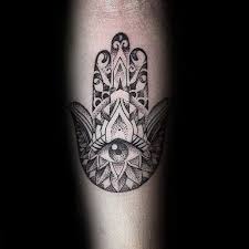 Creative Pattern Hamsa Hand Tattoo With Eye Design Mens Inner Forearm Ink Ideas Hamsa Tattoo Design Tattoos For Guys Hamsa Hand Tattoo