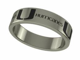 Miami Hurricanes Stainless Steel Band College Jewelry Jewelry Semi Precious Gemstone Jewelry