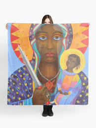 "Black Madonna Poland artwork Polish Madonna print Virgin Mary painting Our  Lady Religious painting" Scarf for Sale by tanabe