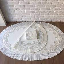 Banyo dekorasyonunuza zarafet getirecek fransız güpürlü paspas seti, yumuşacık dokusu ile şıklık ve konforu aynı anda sunuyor! Fransiz Dantelli Piliseli Paspas Takimi Ekru Paspas Nevresim Kermesler