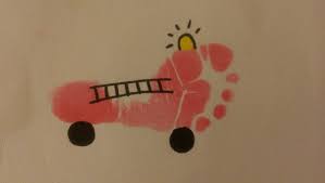 Fire Safety Week Art Activity For Toddlers Infants Make Your Own Fire Truck With Their Foot Print Fire Safety Crafts Fire Safety Activities Truck Crafts