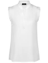 Best seller in women's tennis shirts +2. Sleeveless Blouse With Pleated Details In White Gerry Weber