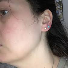 4mm, 5mm, 6mm Ice Blue Opal Stud Earrings, Sky Blue Opal Earrings,  Hypoallergenic Pure Titanium Post Earrings, Light Blue Opal Studs