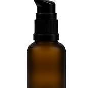 Flacon verre dépoli ambré 50 ml avec pompe crème noire