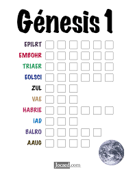 Genesis 1 Letras Revueltas Para Ninos Word Scramble Lecciones De La Escuela Dominical Juegos De La Escuela Dominical Texto Biblico Para Ninos