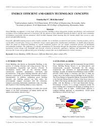 Well, undoubtedly, green building construction presents one big solution to this unsustainable growth. Pdf Energy Efficient And Green Technology Concepts Esat Journals Academia Edu