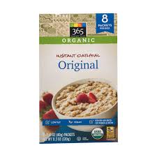 Labels are a means of identifying a product or container through a piece of fabric, paper, metal or plastic film onto which information about them is printed. Organic Instant Oatmeal Original 8 Pack 11 3 Oz 365 Everyday Value Whole Foods Market