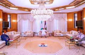 Aso villa (officially the aso rock presidential villa) is the workplace and official residence of the president of nigeria since 1991, when nigeria moved its capital from lagos to abuja. Coronavirus Buhari Meets Ncdc Dg Minister Of Health At Aso Rock Photos Daily Post Nigeria