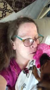 Pearl saz nite nite my fwends. I'm giving my mommy some loving and playing  wiff her before I goes to sleep. I had a weally fun day playing wiff my ice  cube