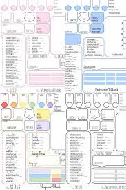 Dnd Or Dungeons And Dragons Character Sheets Set Of 4
