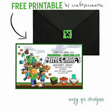 Minecraft Birthday Card Printable Free Free Minecraft Birthday Invitation Printable Minecraft Party Invitations Minecraft Birthday Minecraft Birthday Invitations