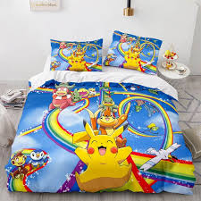 Cartoon Pokemon Pikachu Kids Bedding