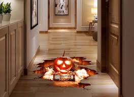 Halloween 3d Stickers View Scary Pumpkin Shaped Window Floor Decoration Poster Pvc Removable Decal Scary Halloween Decorations Halloween Decals Scary Halloween