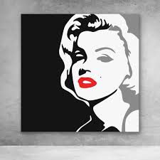 Art Drawing Easy Black And White Wall Painting Marilyn Monroe Black And White Pop Culture Modern Graffiti Canvas Wall Art Pop Art Canvas Pop Art Marilyn Black Canvas Paintings