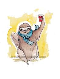 Caffeinated Sloth Print Sloth Art Coffee Print Coffee Art Sloth Humor Print Humor Art Sloth Sloth Art Funny Art Art