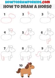 Watch and learn how to draw horse. How To Draw A Horse Easy Drawing Tutorial For Kids