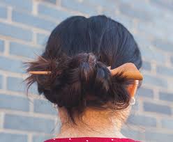 You can make this hairstyle without a mirror and a hairbrush. 3 Easy Updos X Saya Hair Stick Terumah
