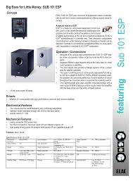 Manuals and user guides for elac sub 111.2 esp. Bass 130 Active Sas Manualzz