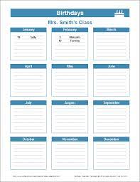 Free editable birthday calendar template. Birthday Reminder Calendar Template Printable