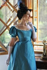 Biedermeier Style Historical Blue Costume 19th Century Dress Historical Patterns Reenactment Costume Ballroom Dress Blue Wedding Dress Blue Wedding Dresses Dresses Ballroom Dress