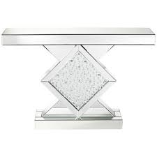 Fostoria 46 1 2 Wide Silver Mirror Crystal Console Table 11t89 Lamps Plus Console Table Art Deco Console Table Silver Mirrors