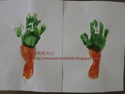 瑜玲育儿经 elaine teh finger paint 手脚印画 红萝卜 三种变法 arts and crafts for kids finger painting crafts for kids