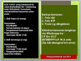 Jul 01, 2021 · grobogan banyumas. Lowongan Kerja Kopi Djigo Kopi Memasak