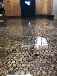 Penny Floor Complete By Our Resin Workshop Gorgeous Shine And Unparalleled Charm Penny Floor Floor Design Diy Flooring