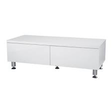 Tiroirs montés sur glissières métalliques avec coulisses à billes de grande solidité. Meuble Bas 2 Tiroirs Blanc Laque L 120 X P 50 X H 40cm Retif