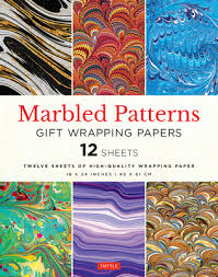 Marbled Patterns Gift Wrapping Paper - 12 Sheets: 18 X 24 Inch (45 X 61 CM)  High-Quality Wrapping Paper (Paperback) | Books and Crannies