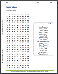 Black And White Test Print Pdf Famous Utahns Free Printable Word Search Puzzle Free Printable Word Searches Word Search Puzzles Printables Swear Word Coloring