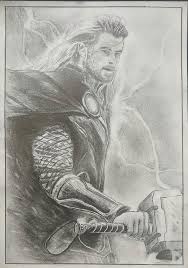 My favourite avenger and my second favourite mcu character, so i drawing his face at this tiny scale still gives me nightmares (just don't take a closer look at it and just. Thor Sketch Drawing By Hyper Sktch